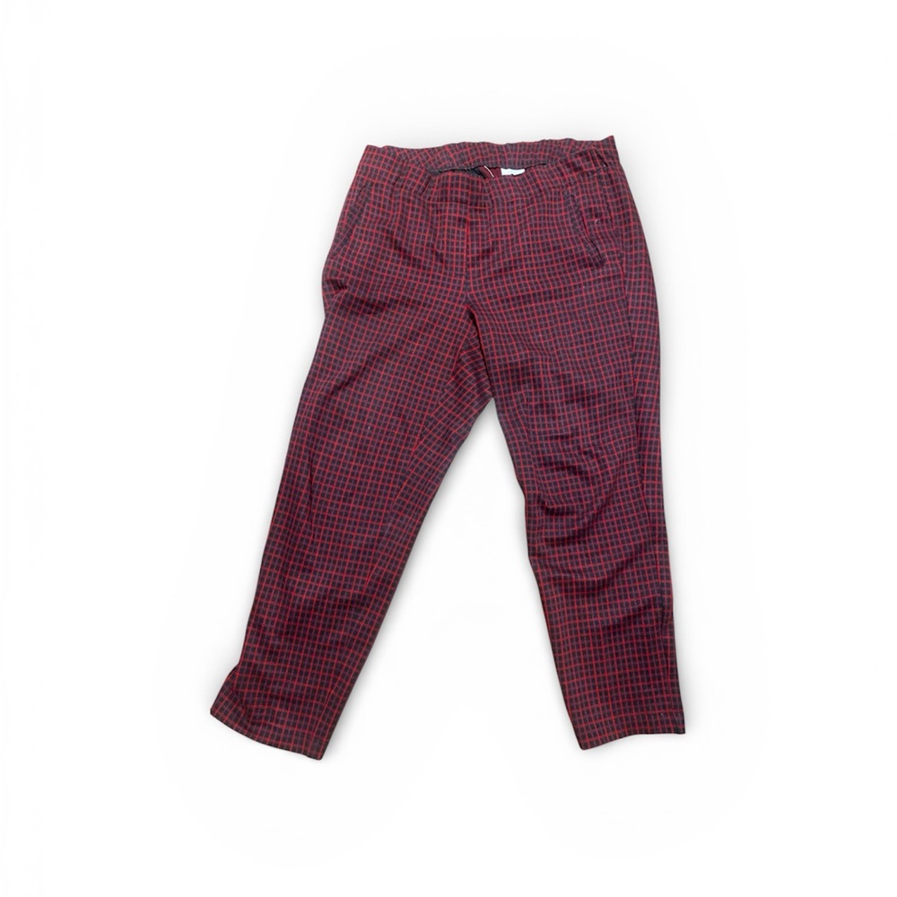 J. Jill Red and Black Checkered Pants